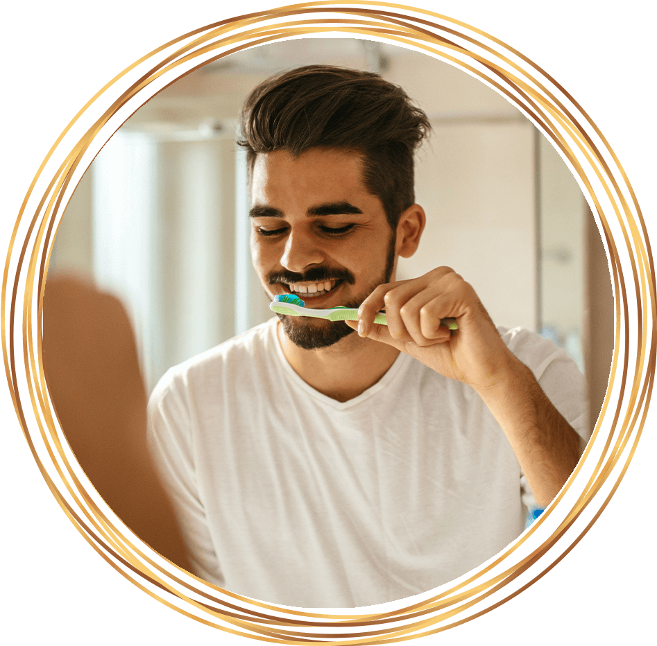 dental patient brushing teeth